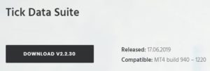 Tick Data Suite download　ボタン