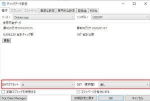MT4で使用するティックデータの取得方法 その4 違いの調査 tickdata GMT setting
